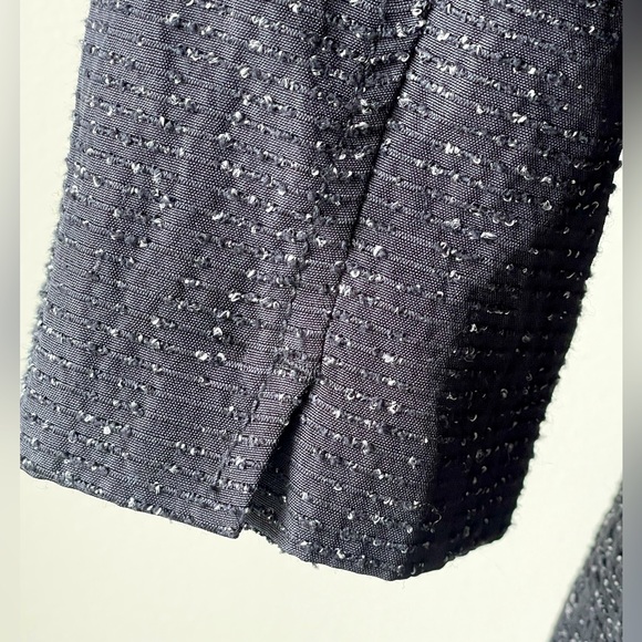 Tahari | Topper Jacket/Long Blazer 3/4 Sleeve | Black Textured | Size 6 - Picture 6 of 7
